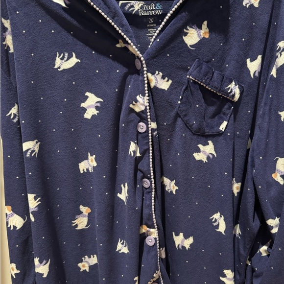 Navy Pajama Set with Puppies - Picture 2 of 2